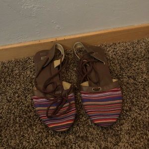 Vans multicolor tie up sandal 7.5